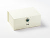Ivory Gift Box with Emerald and Diamond Flower Gemstone Closure