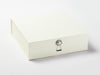 White Gift Box with Pearl and Diamond Flower Gemstone Closure