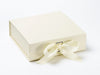 Ivory Medium Gift Boxes with Changeable Ribbon from Foldabox UK