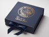 Navy Gift Box with Custom Gold Foil Logo