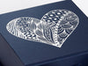 Navy Blue Folding Gift Box with Custom Printed Silver Foil Design