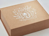 Example Of 1 Colour Custom Foil Logo Onto Natural Kraft Gift Box