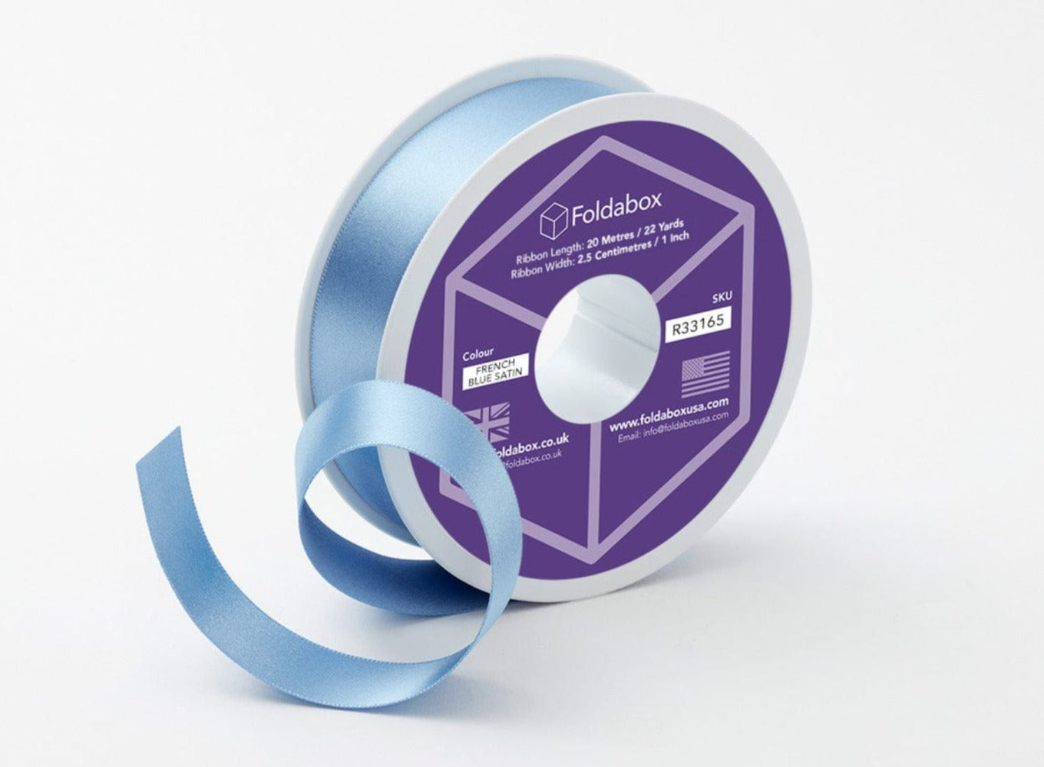 French Blue Recycled Satin Double Faced Ribbon Roll