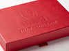 Red Shallow Gift Box with Custom Debossed Design To Lid