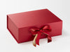 Red Jewel Sparkle Ribbon Featured on Red A4 Deep Gift Box