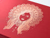 Red Folding Gift Box with Rose Gold Boho Diva Design