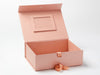 Rose Gold Photo Frame on Inside Lid of Rose Gold A4 Deep Gift Box