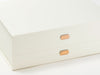 Rose Copper Metal Slot Decal Labels Featured on Ivory Gift Box