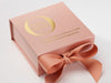 Rose Gold Small Gift Box with Custom Gold Foil Print Design