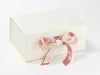 Rose Pink Gold Sparkle Bee Recycled Satin Ribbon Featured on Ivory A5 Deep Gift Box
