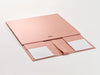 Rose Gold A4 Deep Luxury Folding Gift Boxes Supplied Flat with Ribbon