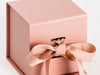 Rose Gold Small Cube Gift Box Ribbon Detail