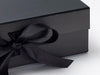 Large black gift box sample ribbon detail