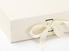 Large Ivory Gift Box with changeable ribbon sample detail