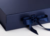 Navy Blue Large Folding Gift Box Sample Ribbon Detail