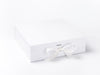 Large White Folding Gift Box or Keespake Box Sample with changeable ribbon