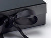 Black Medium Gift Box Sample front ribbon detail