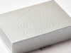 Silver Shallow Gift Box with Custom Debossed Design to Lid