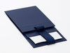 Navy Blue Small Gift Box with Fixed Ribbon Supplied Flat