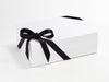 Black Recycled Satin Ribbon Featured on White Gift Box