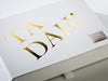 Custom Printed Two Colour Foil Printed Design to Lid of White Gift Box