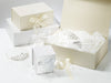 White and Ivory Folding Gift Boxes for Wedding and Baby Gifts and Hampers