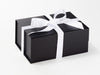 White Recycled Satin Featured on Black A5 Deep Gift Box