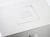 White Folding Gift Box with Custom Printed Silver Foil Logo to Lid of Box