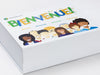 White Gift Box with Custom CMYK Digitally Printed Design