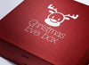 Red Matt Finish Gift Boxes with Custom printed White Logo