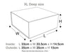 White Extra Large Deep No Ribbon Gift Box Sample Assembled size