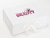Example of Custom 2 Colour Screen Print Onto White Gift Box