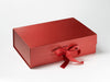 Red A4 Deep Gift Box with changeable ribbon from Foldabox UK