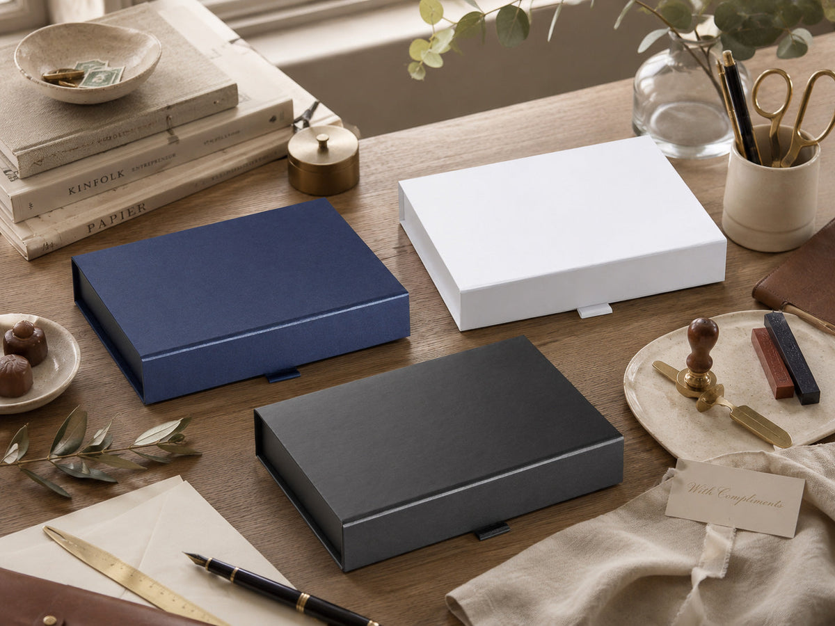 A5 Shallow Magnetic Closure Gift Box Samples - Try Before Buying Bulk