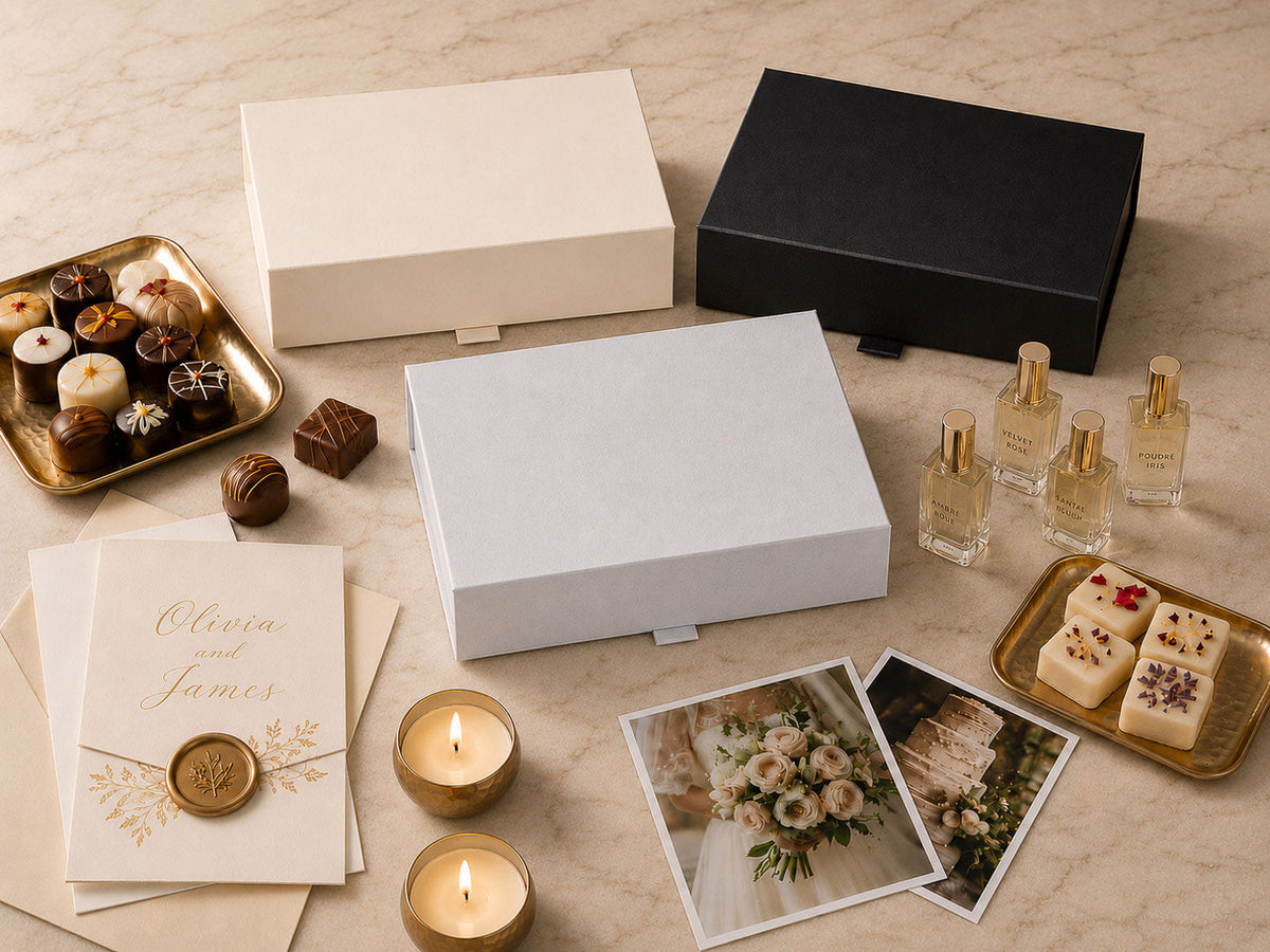 A6 Shallow Luxury Folding Gift Boxes with Magnetic Closure