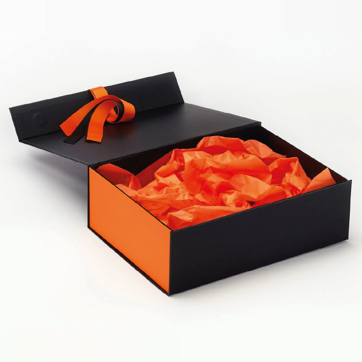 Orange Ribbon and Decorative Closures for Gift Boxes