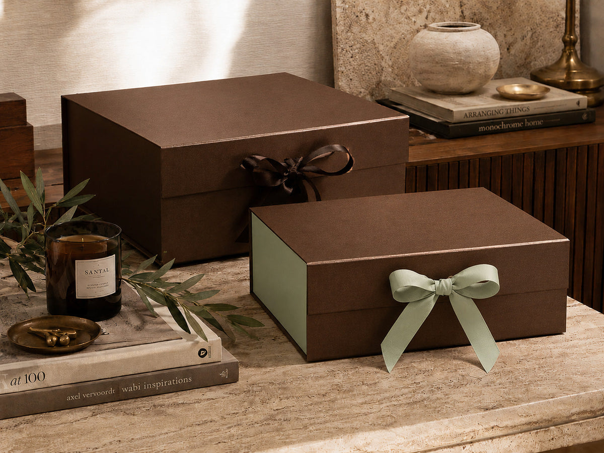 Bronze Folding Gift Boxes with Magnetic Closure