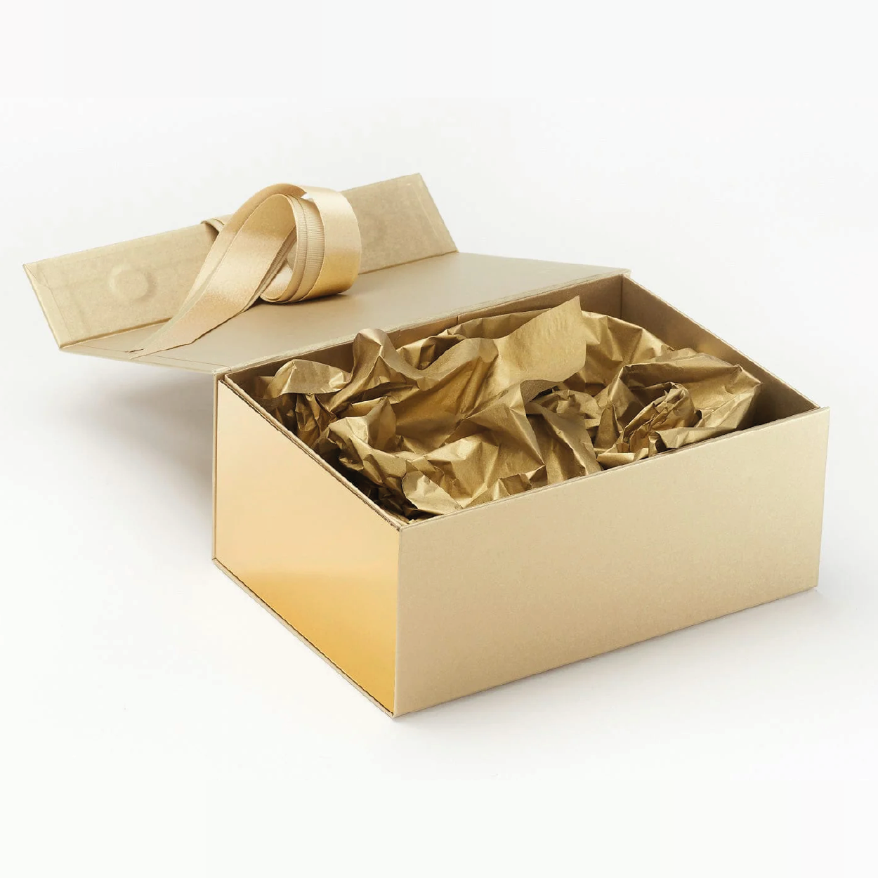 Gold Ribbon and Decorative Accessories for Gift Boxes