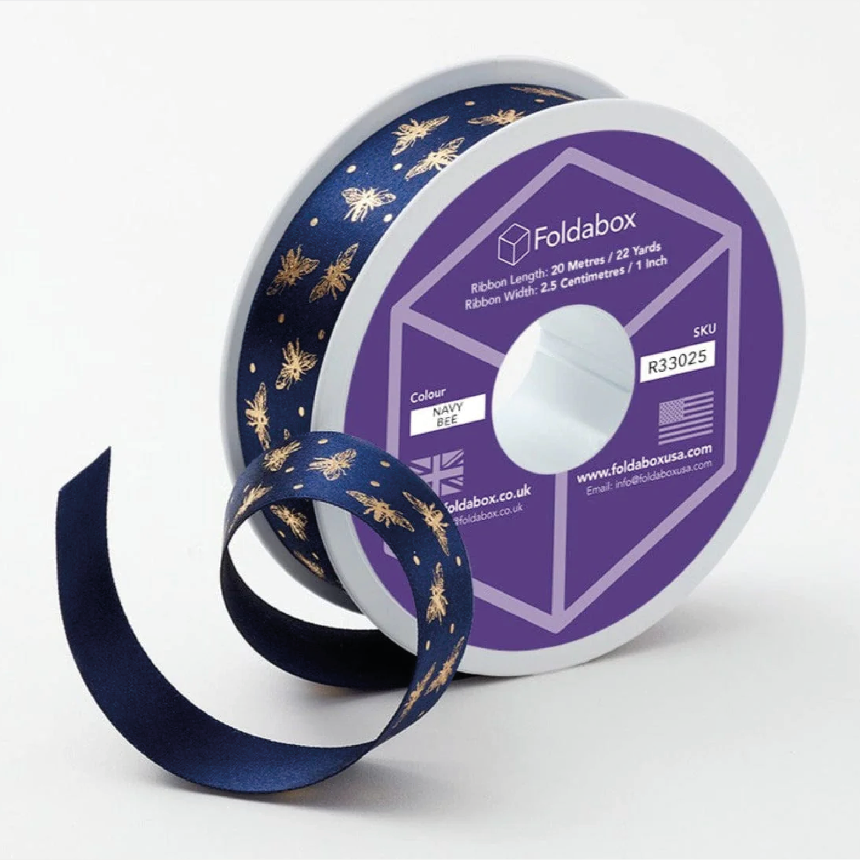Navy Blue Ribbon and Decorative Closures for Gift Boxes