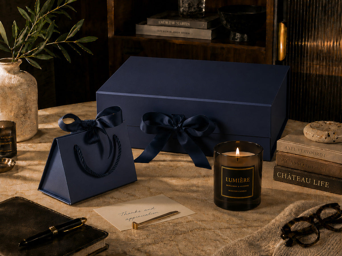 Navy Blue Gift Box Samples - Try Before Buying Bulk