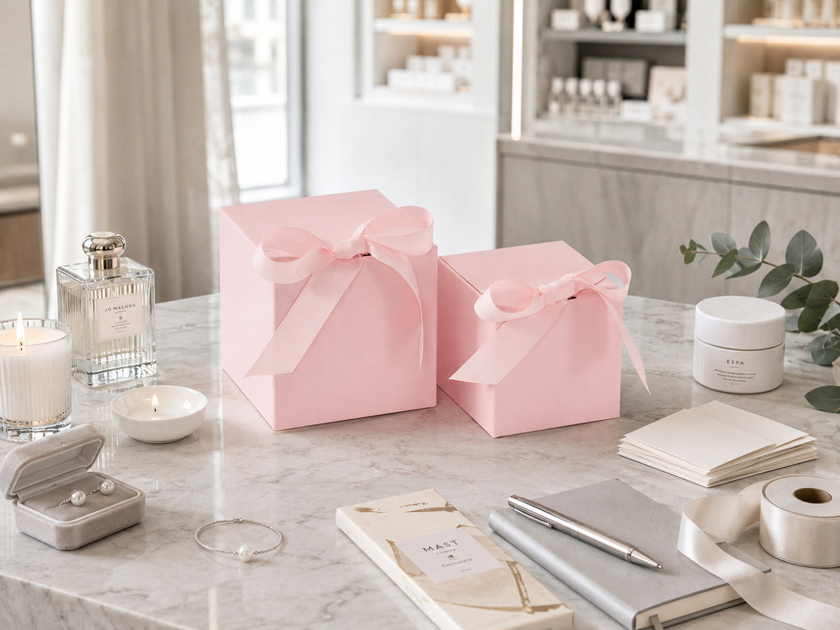 Rustic Pale Pink SoftBox Cube Gift Box Cartons