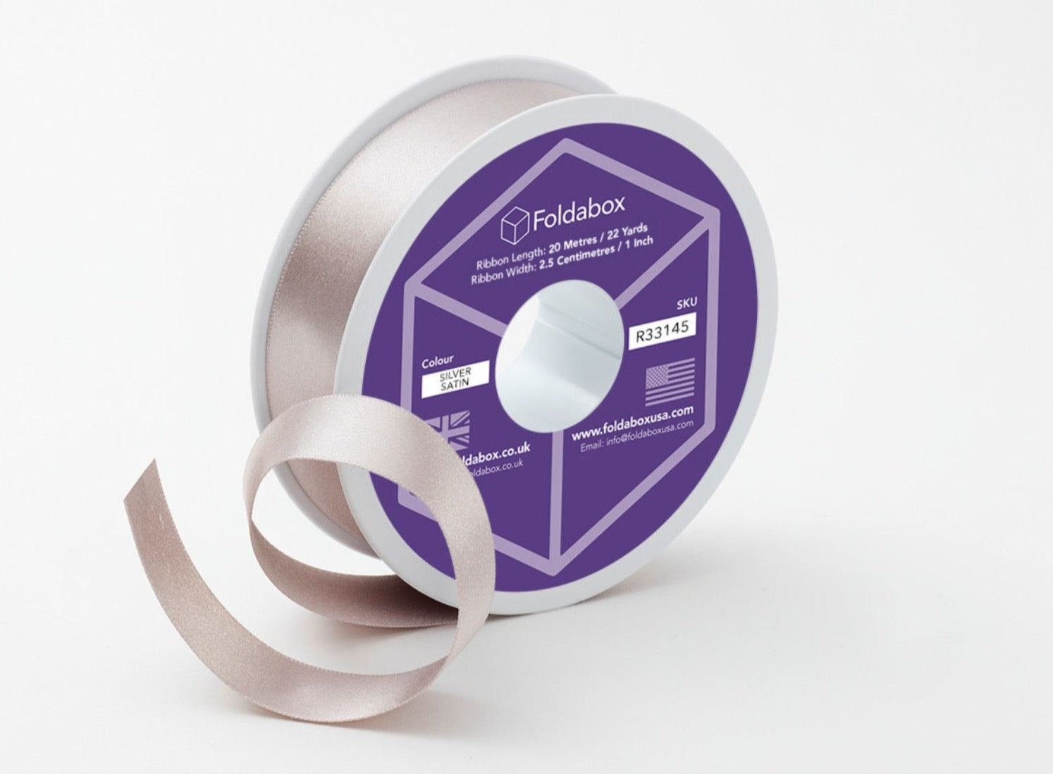 Silver and Grey Ribbon and Decorative Accessories for Gift Boxes