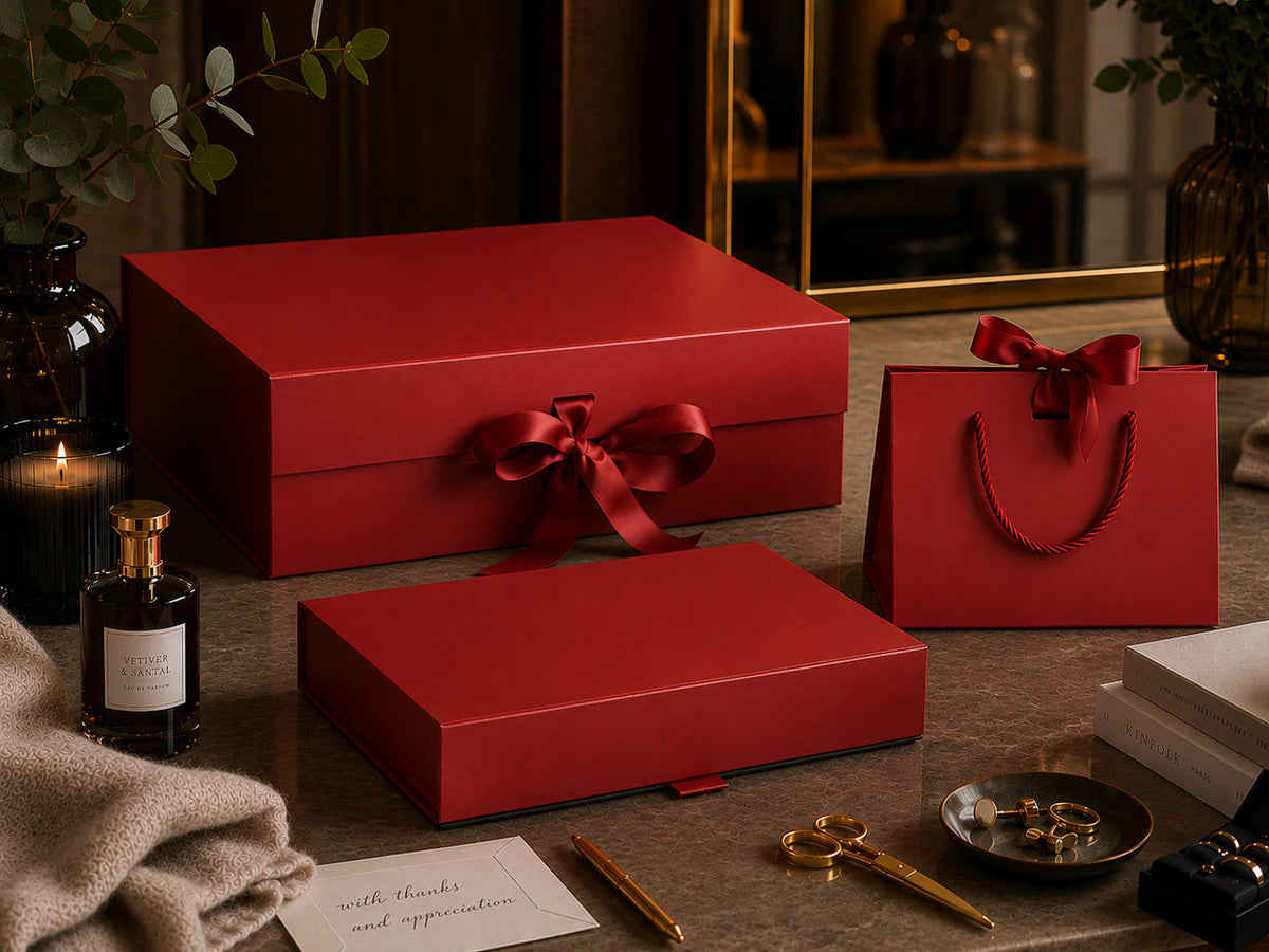 Red Gift Box Samples - Try Before Buying Bulk