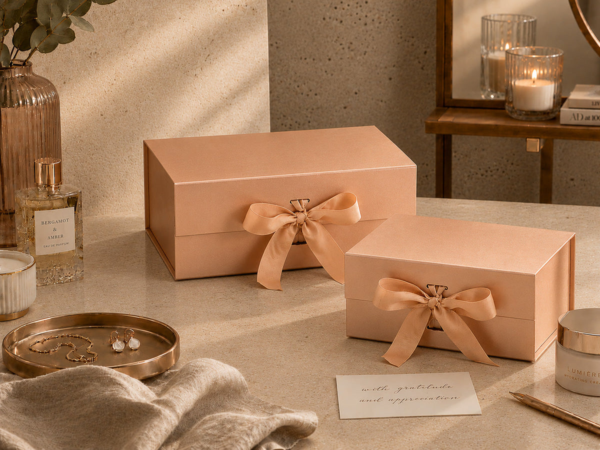 Rose Gold Gift Box Samples - Try Before Buying Bulk