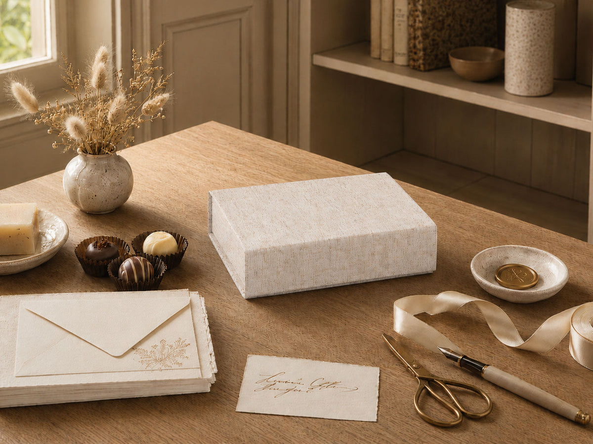 Sample Natural Linen A6 Shallow Gift Box