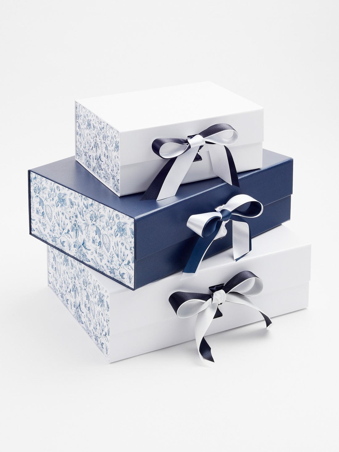 Luxury Gift Boxes Featuring Vintage Blue Side Panels
