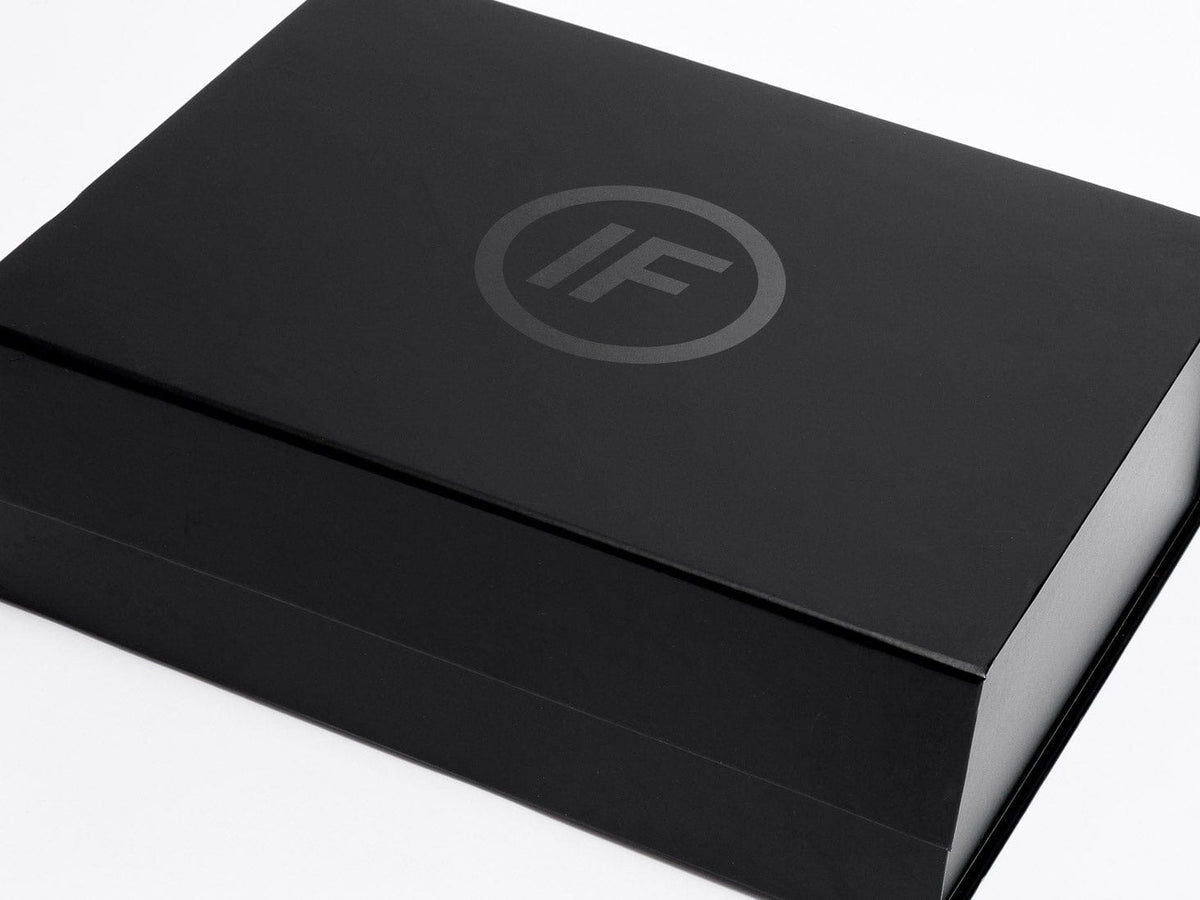 Gloss Black Screen Printed IF Logo on Black A4 Deep No Ribbon Gift Boxes