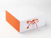 Russet Orange Ribbon Featured with Orange FAB Sides® on White Gift Box
