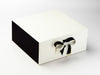 Black Gloss FAB Sides® Featured on Ivory with Black Satin Double RibbonXL Deep Gift Box with