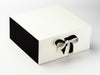 Black Satin Ribbon Featured with Black Gloss FAB Sides® Featured with Ivory Gift Box